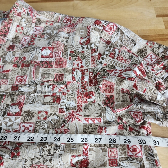 Columbia Shirt Mens Size 4X Short Sleeve Button Fish Palm Trees Red Hawaiian - Picture 4 of 16